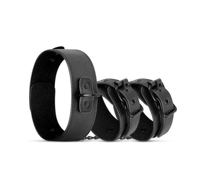 Наручники з нашийником Bedroom Fantasies: Collar & Wrist Cuffs, чорні