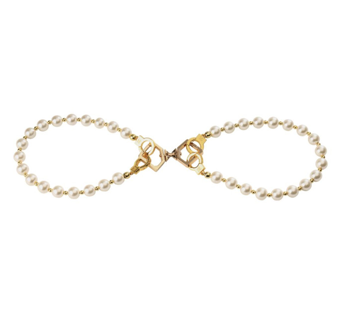 Жемчужные наручники и поножи LOCKINK Pearl Handcuffs & Anklecuffs