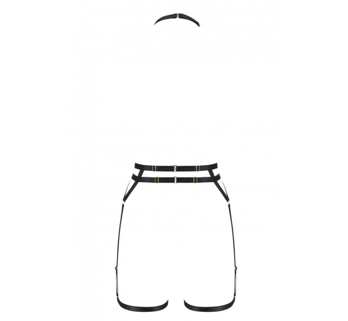 Портупея-стрепы с двойным ремешком Passion Exclusive DENIRA black XXL/XXXL