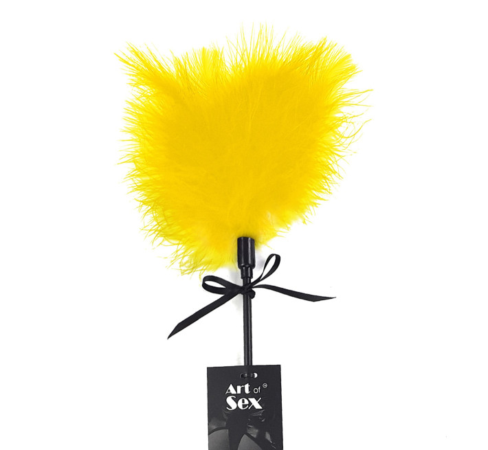 Щекоталка со шлепалкой Пика Art of Sex – Puff Peak, желтая