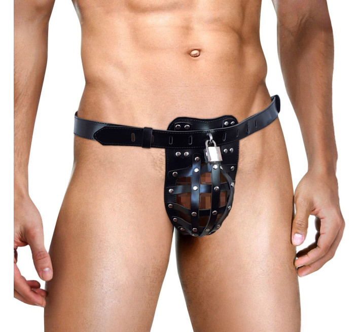 Чоловічий пояс вірності Art of Sex – Vartal, натуральна шкіра