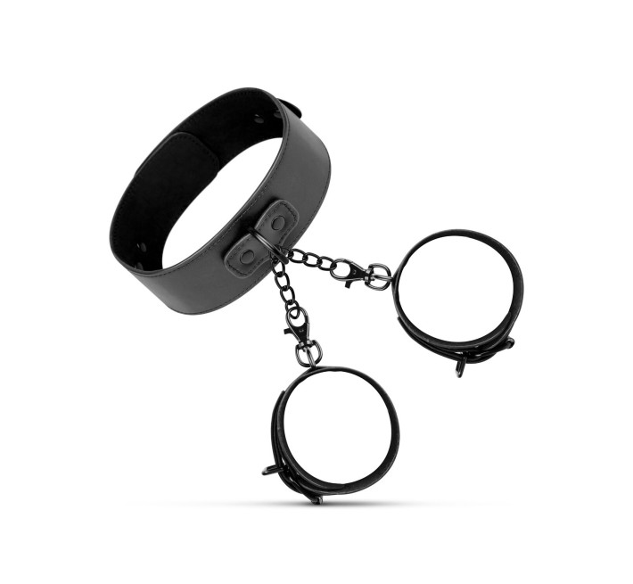 Наручники з нашийником Bedroom Fantasies: Collar & Wrist Cuffs, чорні