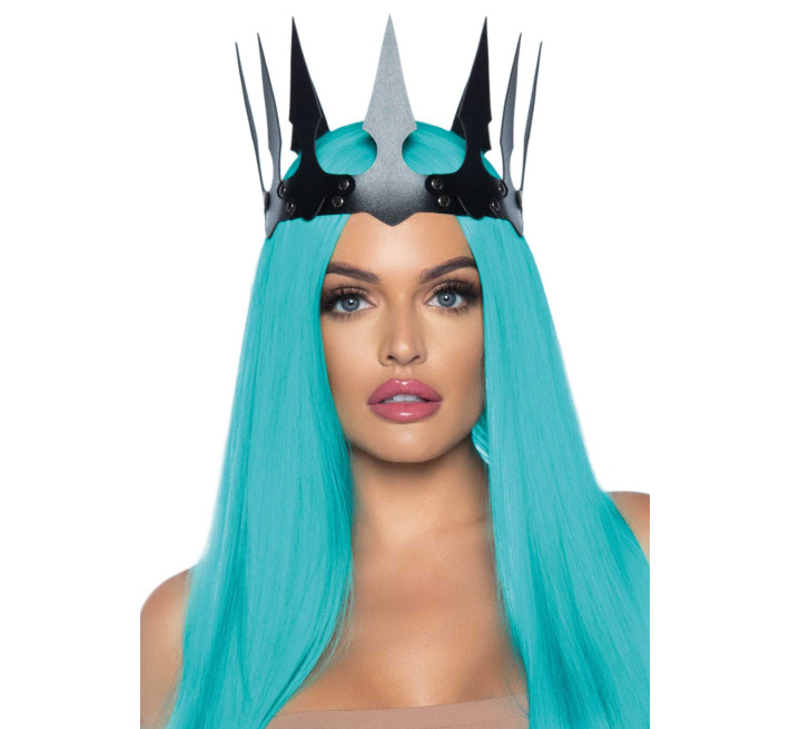 Корона злой королевы Leg Avenue Faux leather spiked crown, искусственная кожа, заклепки