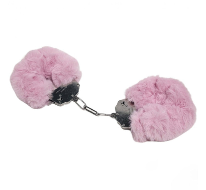 Наручники DS Fetish Plush handcuffs, метал з хутром, рожеві