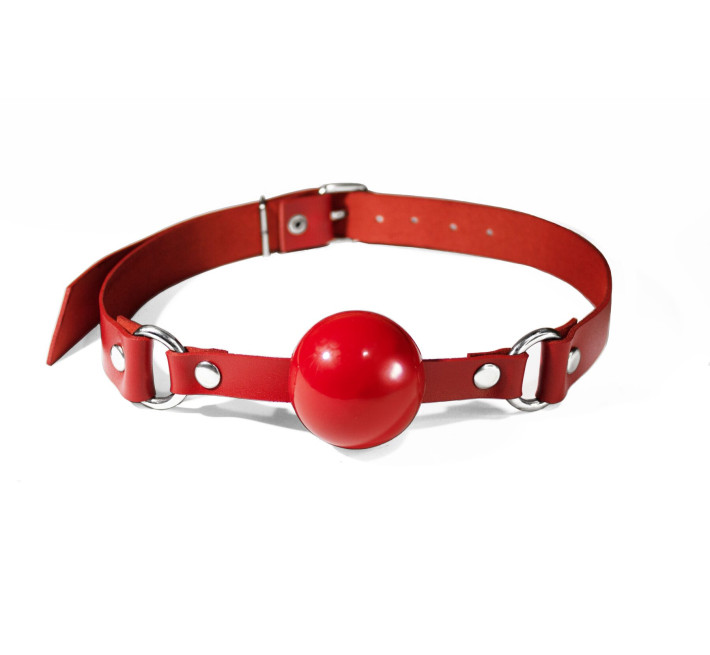 Кляп силіконовий Feral Feelings Silicon Ball Gag Red/Red, червоний ремінець, червона кулька