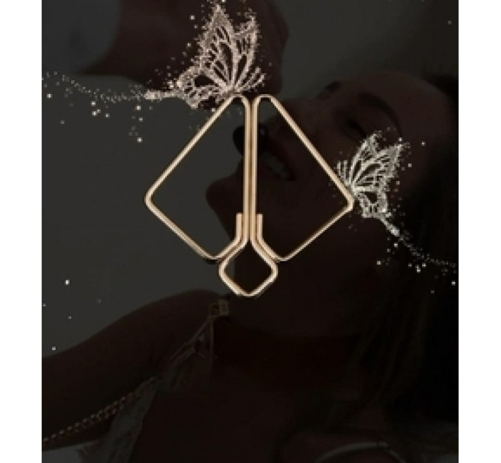 Зажимы для сосков с тяжелой подвеской и серьгами Lockink Золотые