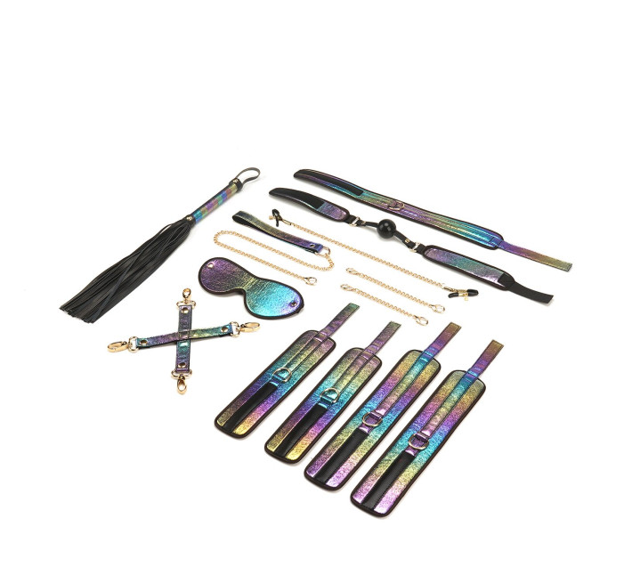 БДСМ-набор Liebe Seele Vivid Rainbow 8 Pieces Set, 8 аксессуаров, экокожа на бархатной основе