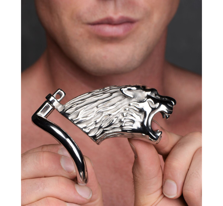 Клетка для пениса Master Series: Tiger King Cock Cage With Lock, три кольца, замок, три ключа