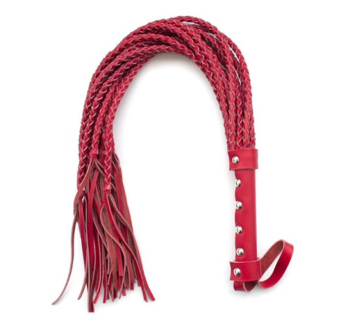 Флогер натуральна шкіра DS Fetish Leather flogger red, 77 см