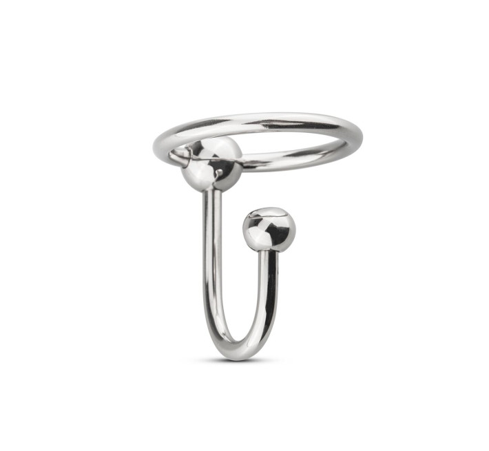 Уретральная вставка с кольцом Sinner Gear Unbendable - Sperm Stopper Solid, диаметр кольца 3,2см