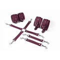 Набор для БДСМ 3 в 1 Feral Feelings BDSM Kit 3 Burgundy, burgundy, наручники, поножи, крестовина