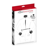 Фіксатор для рук та шиї з повідцем Fetish Tentation Submission bar with handcuffs and collar Фіксатор для рук та шиї з повідцем Fetish Tentation Submission bar with handcuffs and collar