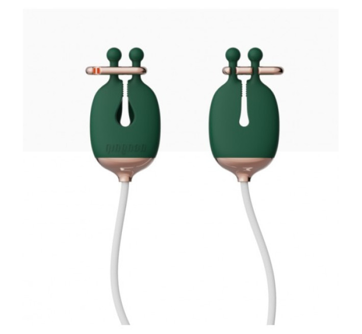 Затискачі для сосків з вібрацією Qingnan No.2 Vibrating Nipple Clamps Green