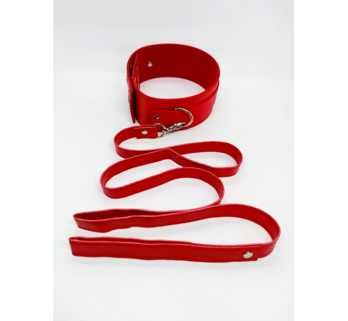 Нашийник з повідцем DS Fetish Collar with leash metal Червоний