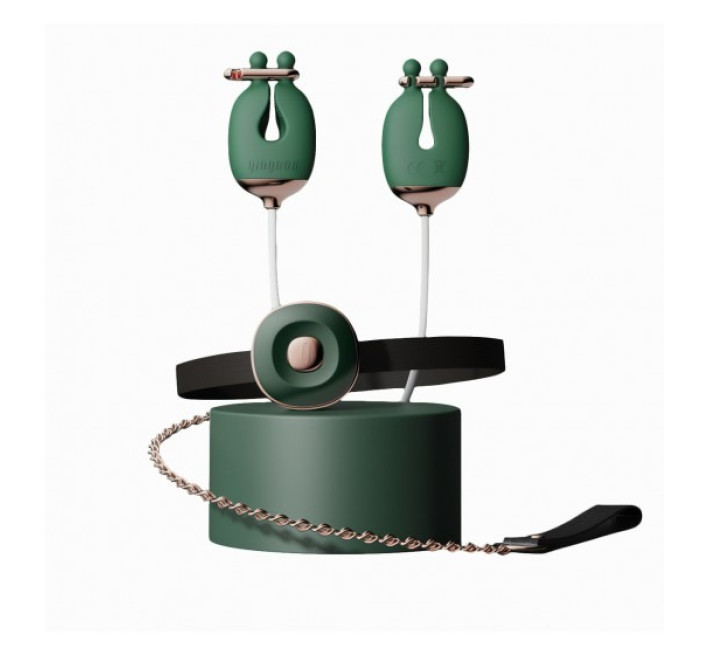 Затискачі для сосків з вібрацією Qingnan No.2 Vibrating Nipple Clamps Green