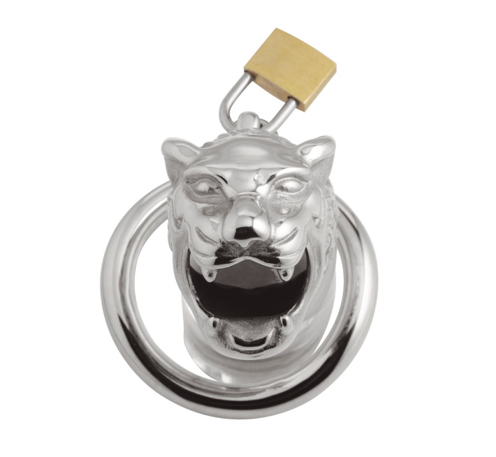 Клетка для пениса Master Series: Tiger King Cock Cage With Lock, три кольца, замок, три ключа