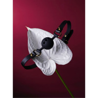 Кляп из силикона и итальянской кожи UPKO Breathable Small Ball Gag