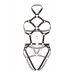 Портупея-тедді з екошкіри Leg Avenue Heart ring harness teddy Black S