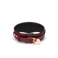 Кожаный ошейник с поводком Liebe Seele Wine Red Curved Collar, замок-сердечко Кожаный ошейник с поводком Liebe Seele Wine Red Curved Collar, замок-сердечко
