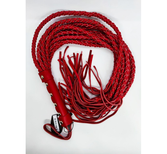 Флогер натуральна шкіра DS Fetish Leather flogger red, 77 см