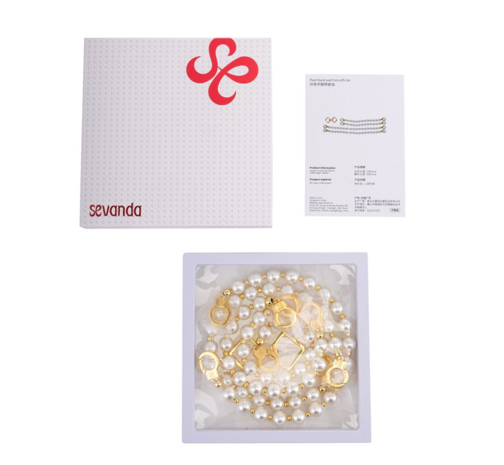 Жемчужные наручники и поножи LOCKINK Pearl Handcuffs & Anklecuffs