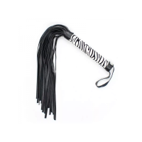 Флоггер DS Fetish Leopard flogger M black/white 40 см