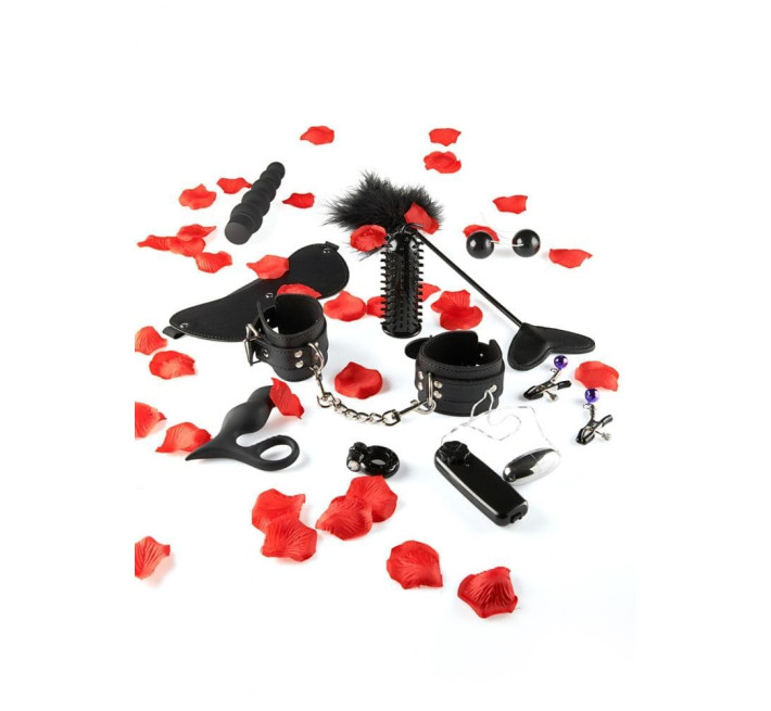 Набор секс-игрушек и атрибутов БДСМ Toy Joy, 10 предметов, черный
