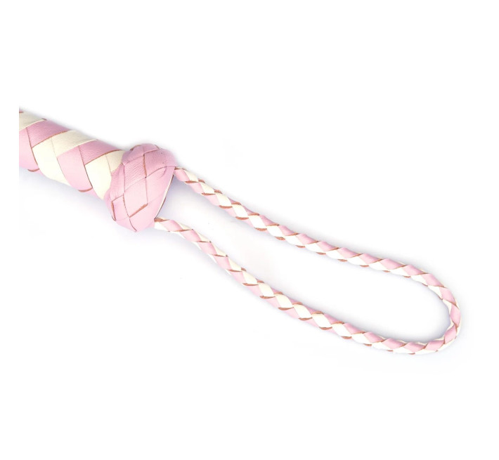 Флоггер Liebe Seele White & Pink Leather Whip