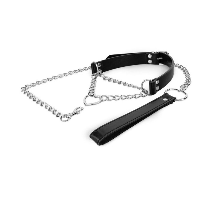 Ошейник с поводком Bedroom Fantasies: Collar with Chain - Silver