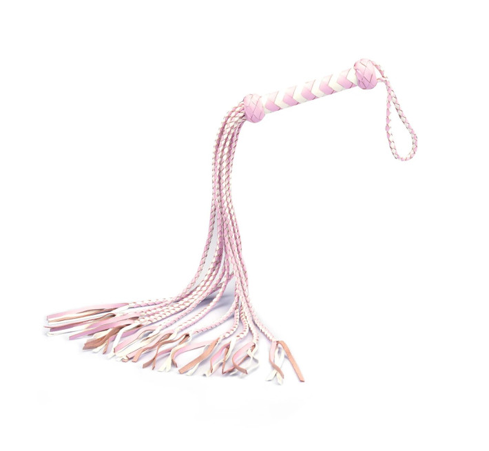 Флоггер Liebe Seele White & Pink Leather Whip