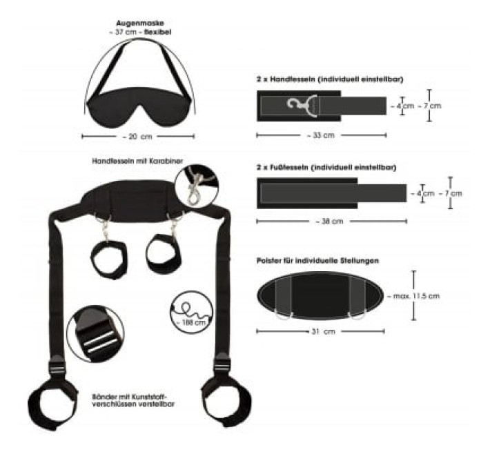 Набор БДСМ Bad Kitty Neck-Wrist-Ankle Res