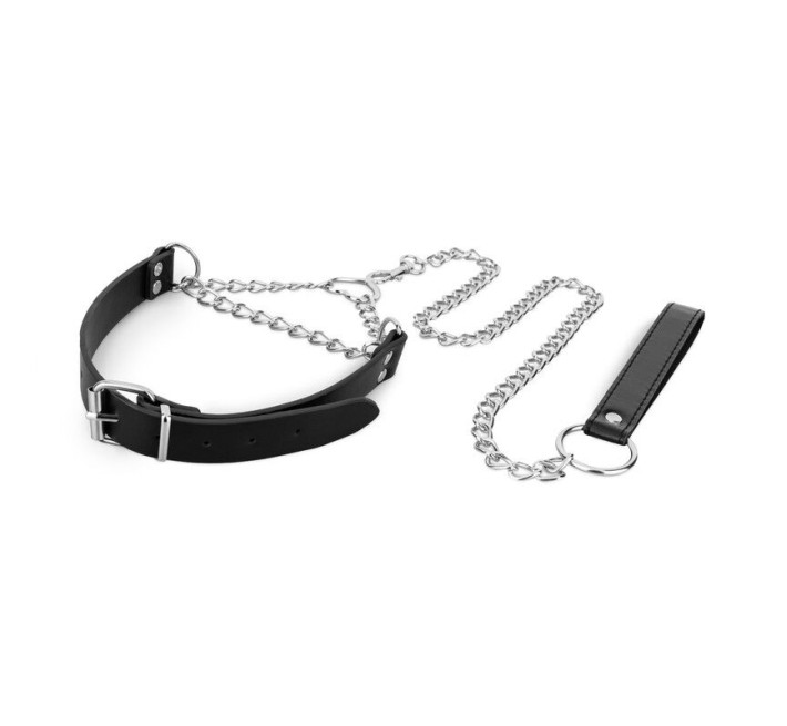 Ошейник с поводком Bedroom Fantasies: Collar with Chain - Silver