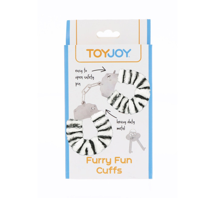 Наручники з хутром Toy Joy Furry fan cuffs Зебра