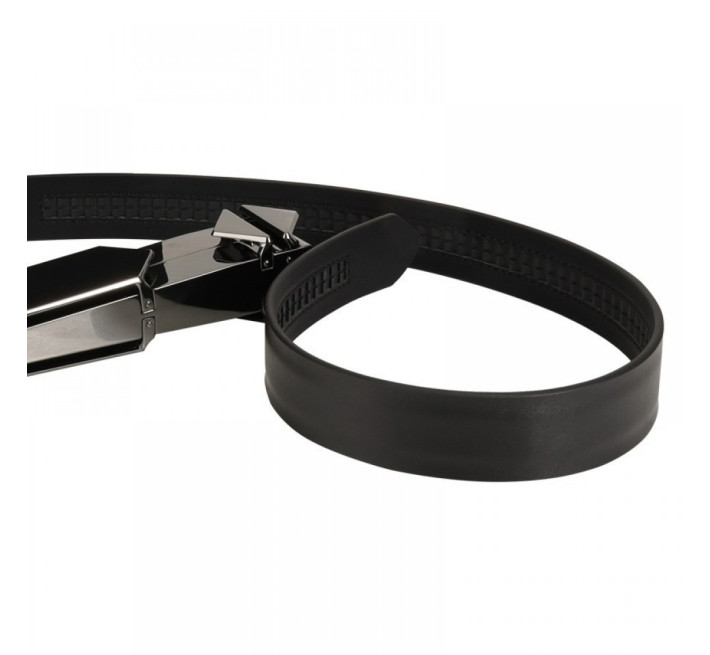 Ремінь з регульованою довжиною Lockink, натуральна шкіра та метал, чорний
