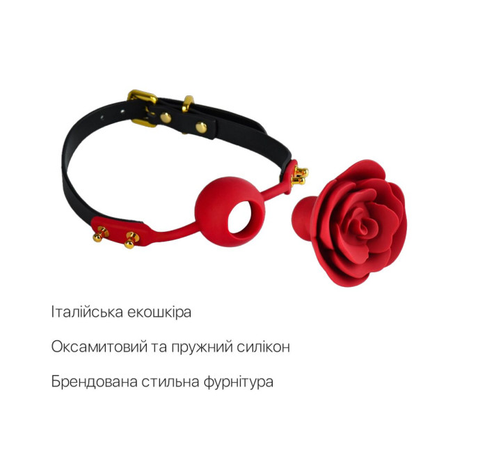 Розкішний кляп у вигляді троянди Zalo - Rose Ball Gag, подвійне використання