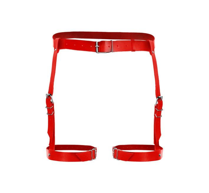 Сексуальні гартери Art of Sex - Gwen із натуральної шкіри, розмір XS-2XL, колір Червоний