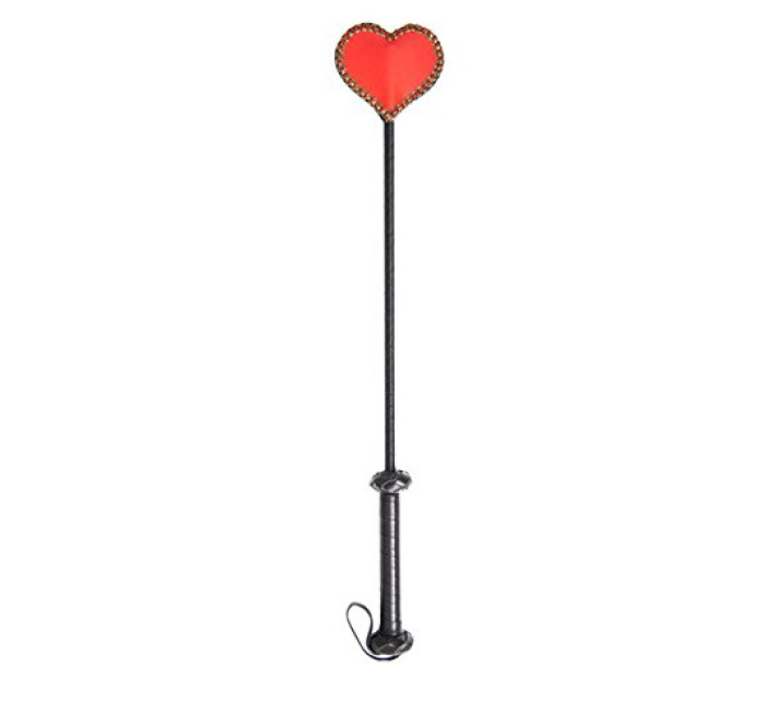 Стек DS Fetish Crop heart red/black 52.5 см
