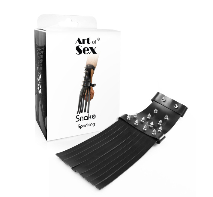 Шкіряна БДСМ рукавичка-хлист Art of Sex - Snake