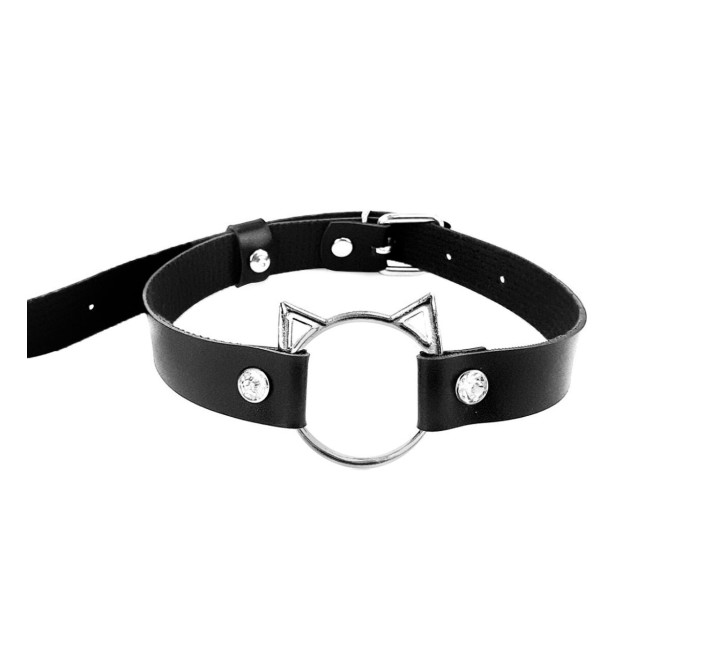 Чокер на шею Кошка Art of Sex - Kiti из натуральной кожи, цвет Черный