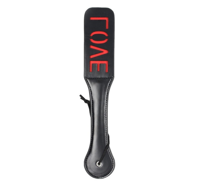 Шлепалка овальная с надписью LOVE PADDLE, черная, 31,5см