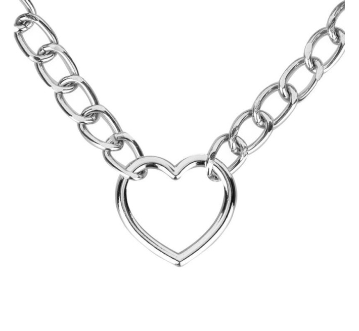Ошейник с поводком Bedroom Fantasies: Collar with Chain - Silver