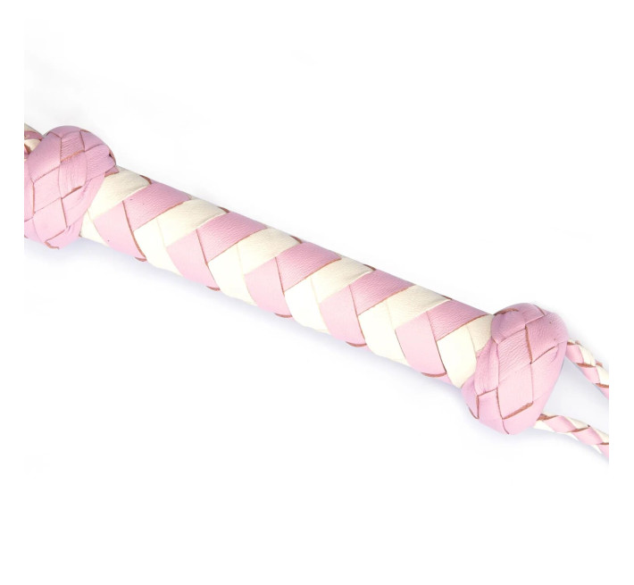 Флоггер Liebe Seele White & Pink Leather Whip