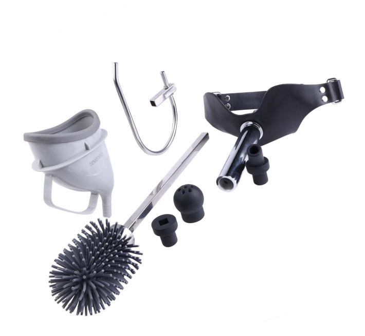 Набір для домінування LOCKINK SEVANDA Objectification Bathroom Set, маска та 4 насадки