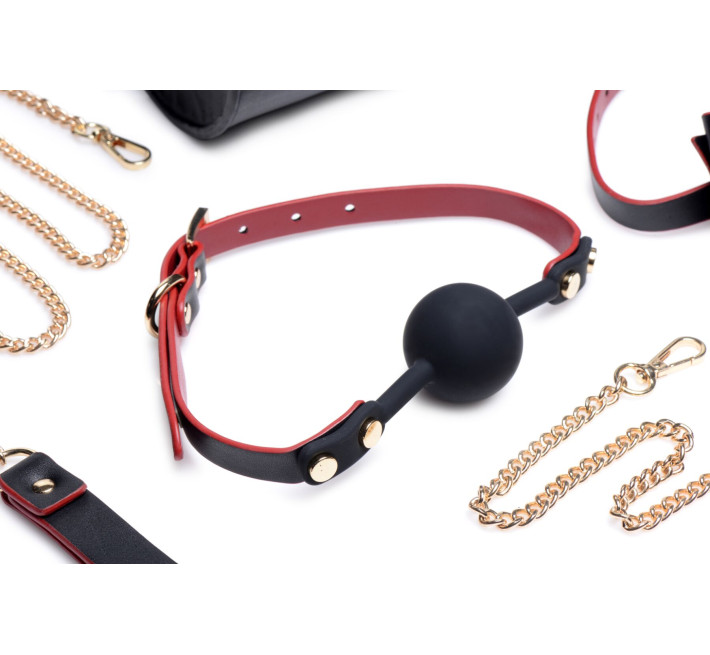 Набір БДСМ з дорожньою сумкою Master Series: Bow — Luxury BDSM Set With Travel Bag, 11 предметів