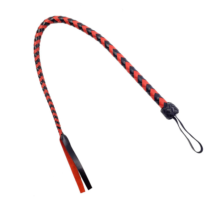 Плеті гнучкі Снейк Art of Sex, натуральна шкіра, довжина - 80 см, Чорно/Червона