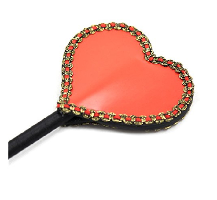 Стек DS Fetish Crop heart red/black 52.5 см