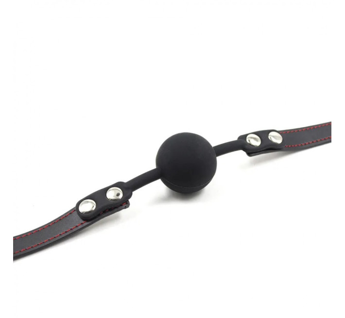 Кляп DS Fetish Silicone ball gag with lock силіконовий із замком Чорний