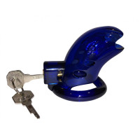 Пояс вірності з трьома кільцями Loveshop Runye Chastity cage блакитний