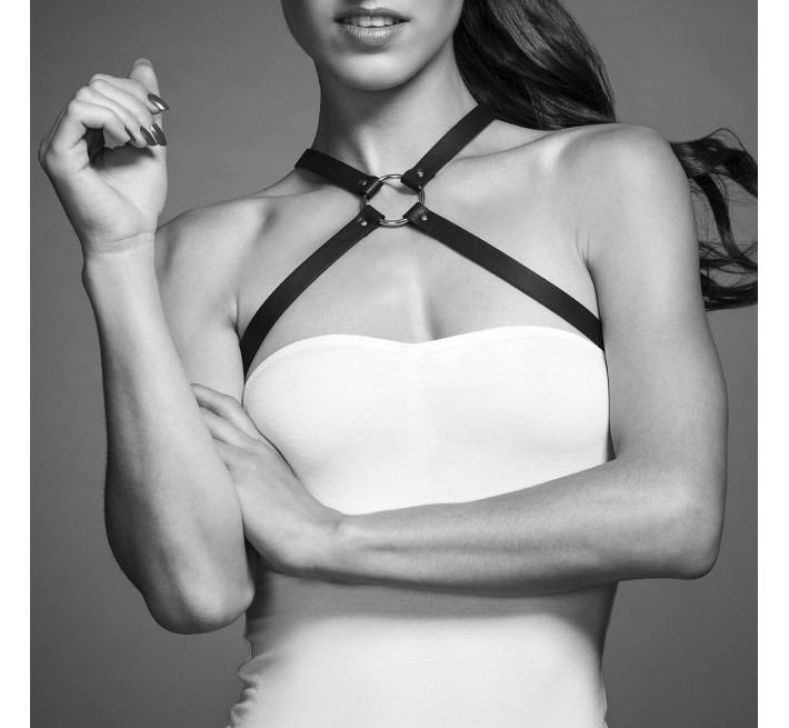 Портупея из экокожи Bijoux Indiscrets MAZE — Cross Chest Harness Black