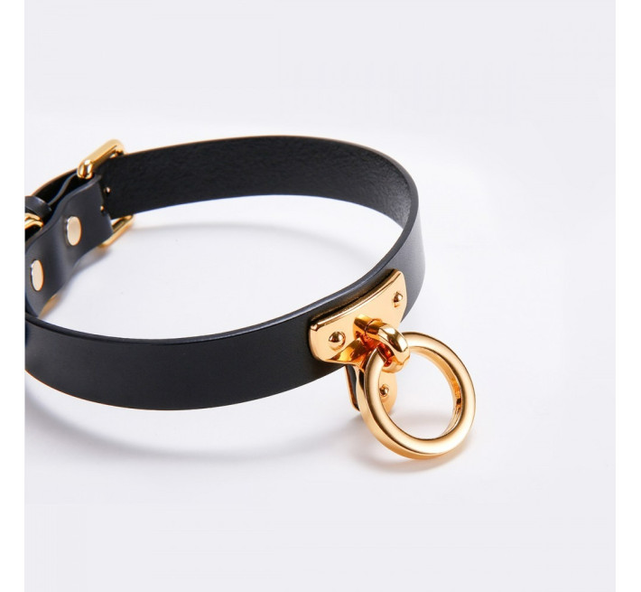 Ошейник-чокер с кольцом Кожаный UPKO Leather Cosplay Choker L